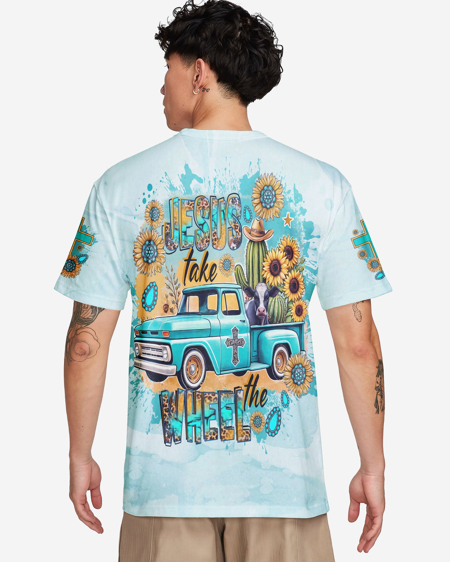 Jesus Take The Wheel All Over Print T-Shirt